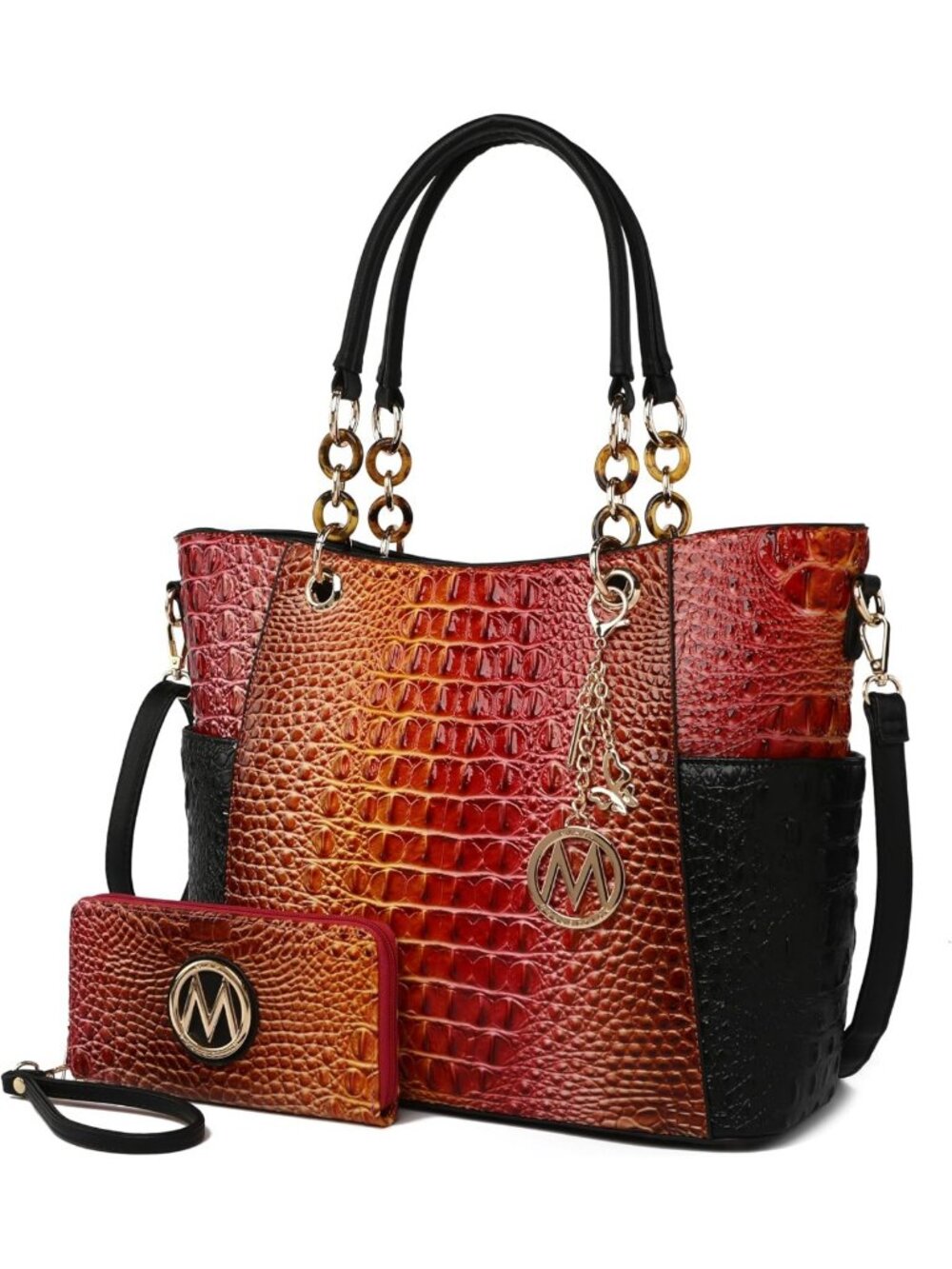 Stylish Vegan Leather Tote Bag Set for Women with Wallet - Chic Top-Handle Purse